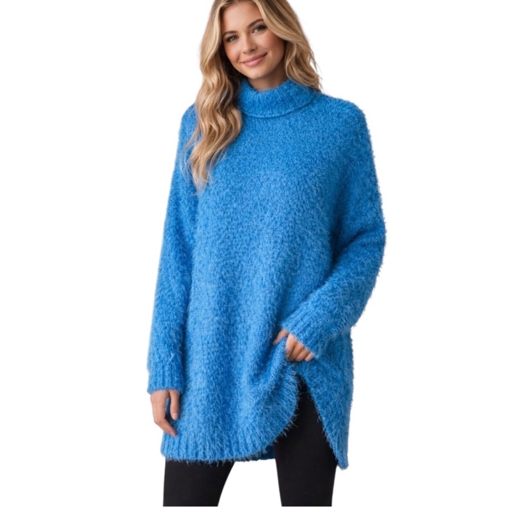 Show Me Your Mumu Blue Timmy Tunic Sweater Size Medium NWOT